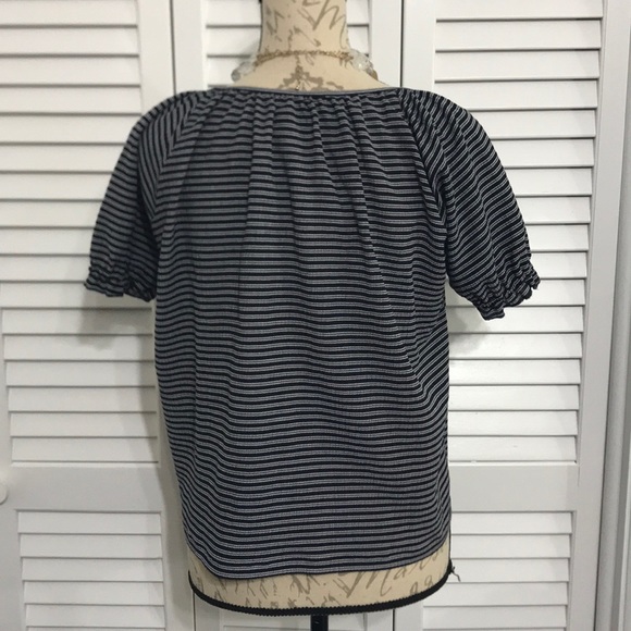 Madewell Stripe Navy Blouse (S,M,L) - Picture 4 of 5